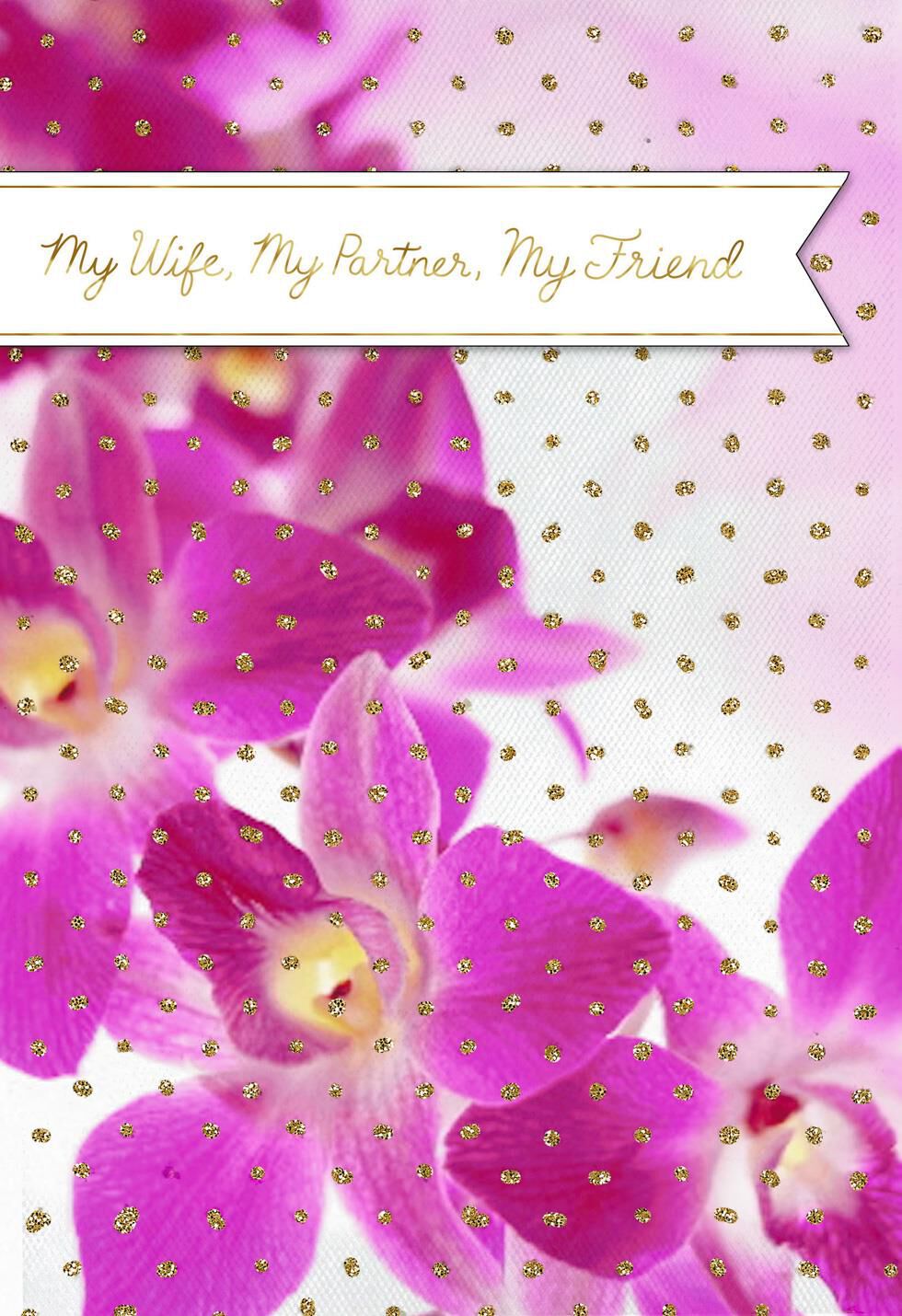 Pink Orchids Mother's Day Card for Wife