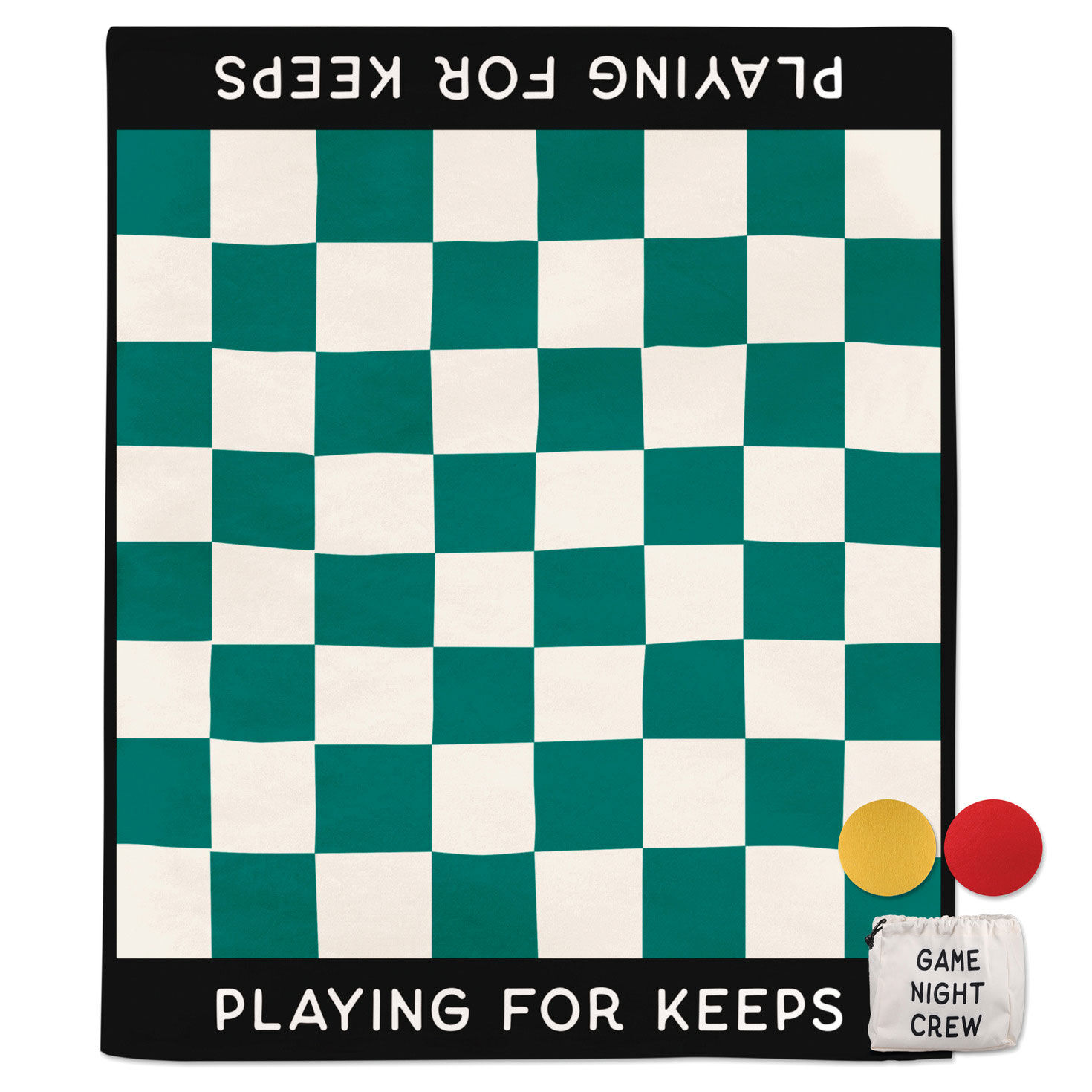 Checkerboard Blanket With Big Playing Pieces flat  image number 3