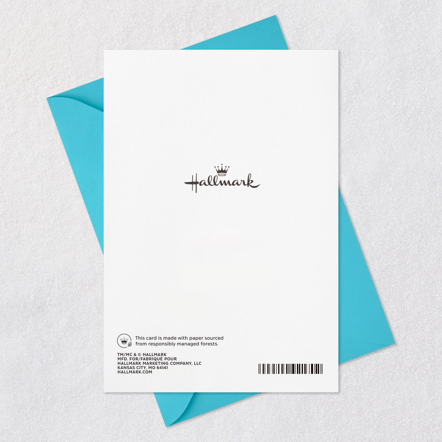 Modern Rainbow Lettering on Navy Anniversary Card Card Back with Envelope image number 8