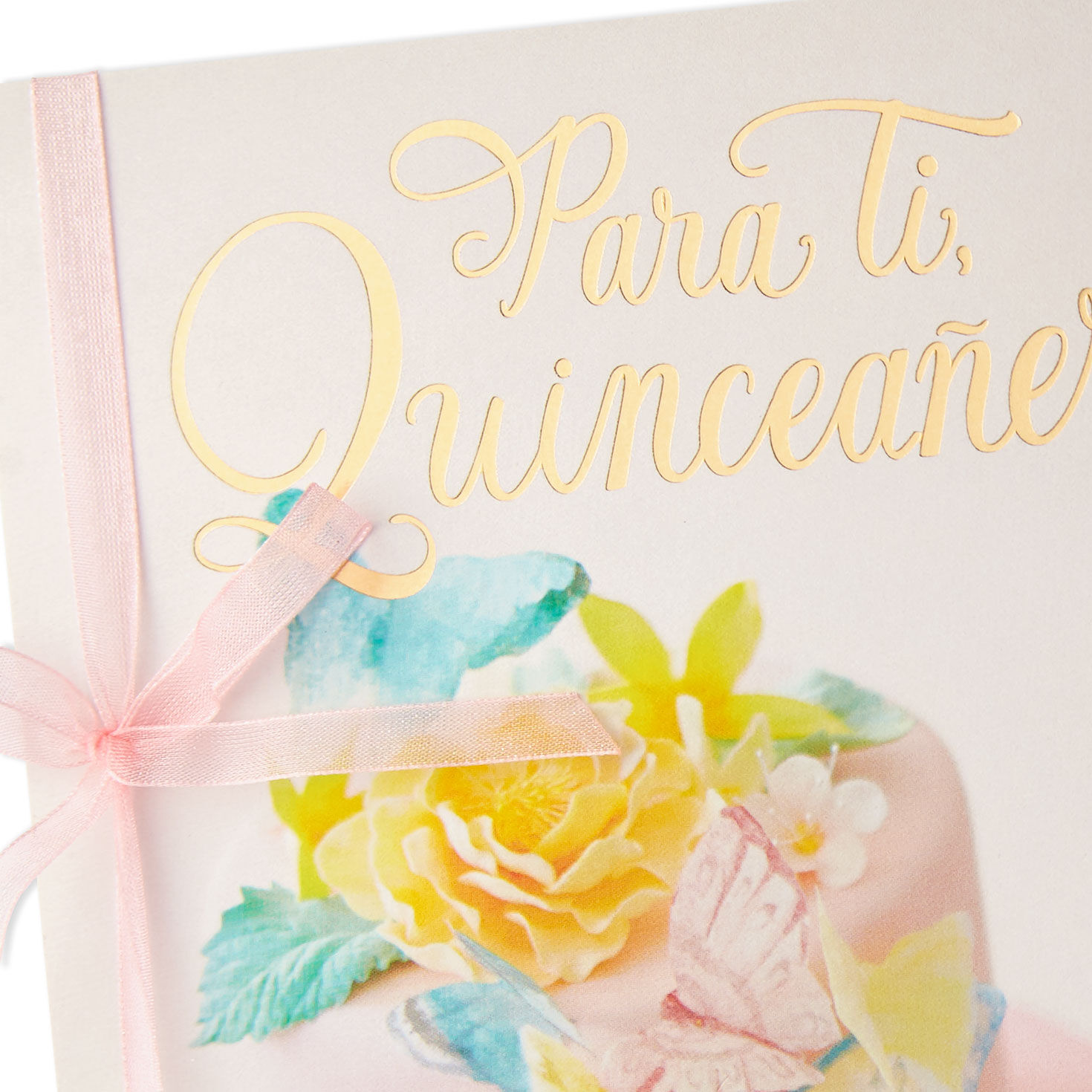 Butterfly Cake Spanish Quincea&ntilde;era Card Card Front Detail image number 5