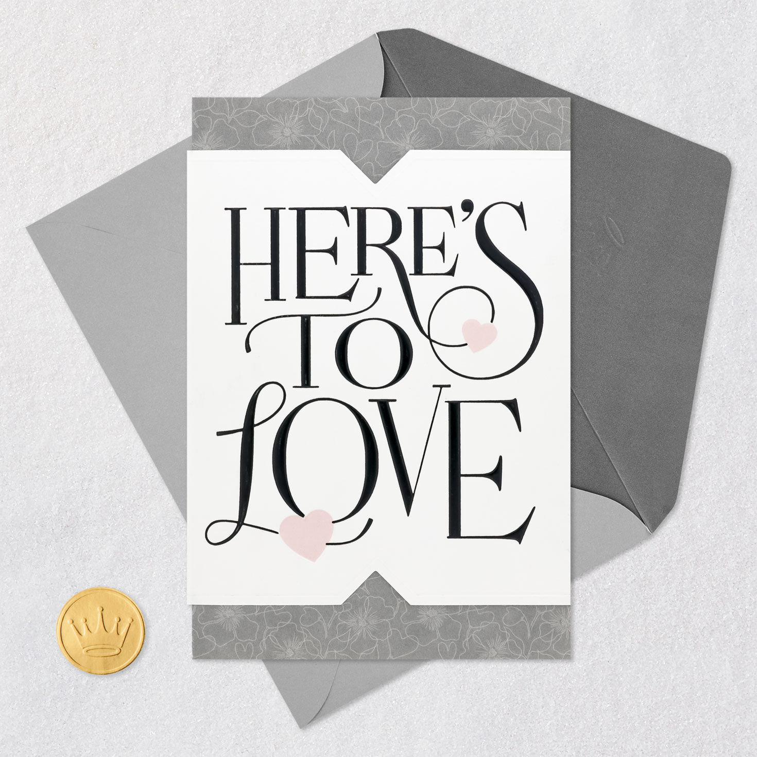 Art Deco Lettering Anniversary Card for Couple Card Front with Envelope and Gold Seal image number 5