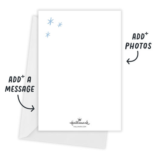 White Frame Flat New Year Photo Card, 