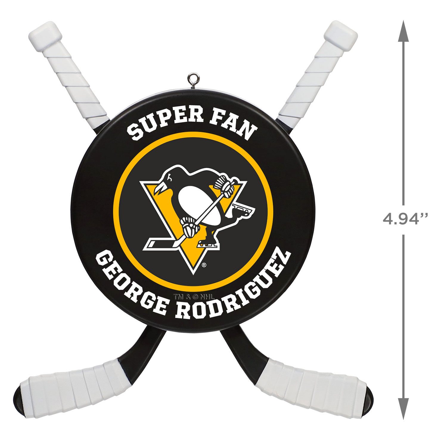 NHL Pittsburgh Penguins&reg; Hockey Personalized Ornament, Custom Text, , large image number 3