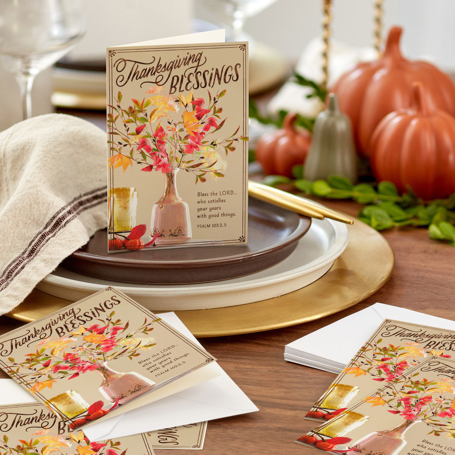 Fall Flowers and Blessings Thanksgiving Card Pack in use image number 6