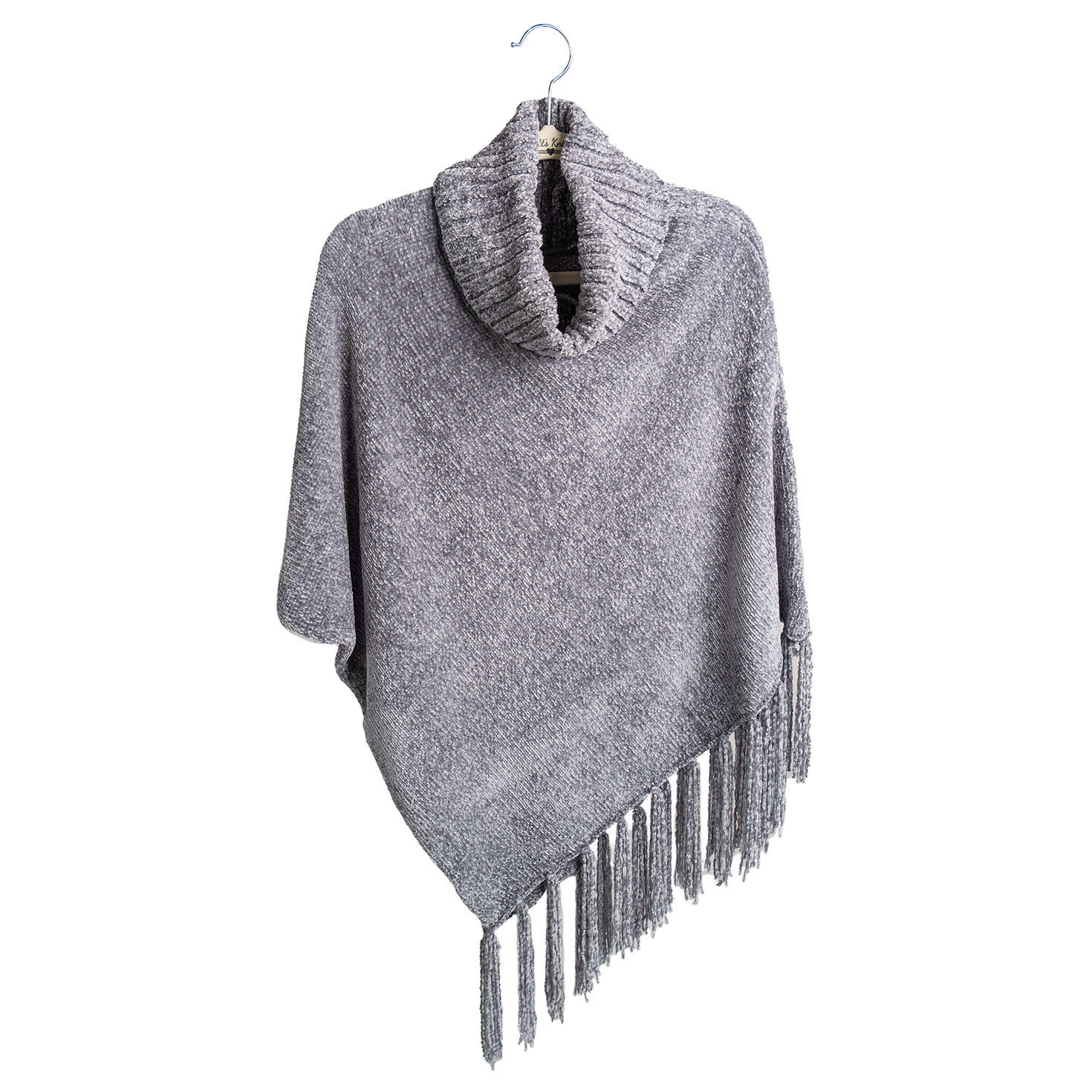 Britt's Knits Gray Chenille Cowl Neck Poncho - Scarves, & Gloves - Hallmark