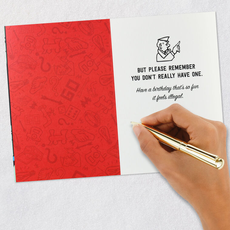 Hasbro® Monopoly® Get Out of Jail Free Funny Birthday Card, , large image number 6
