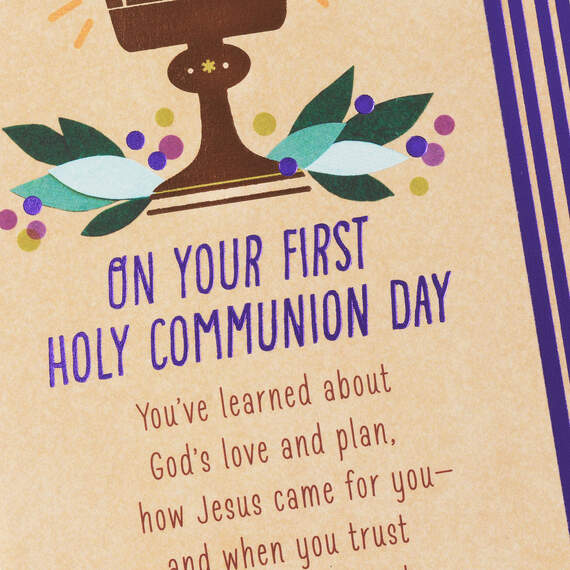 Happy Heart Religious First Communion Card, , large image number 5