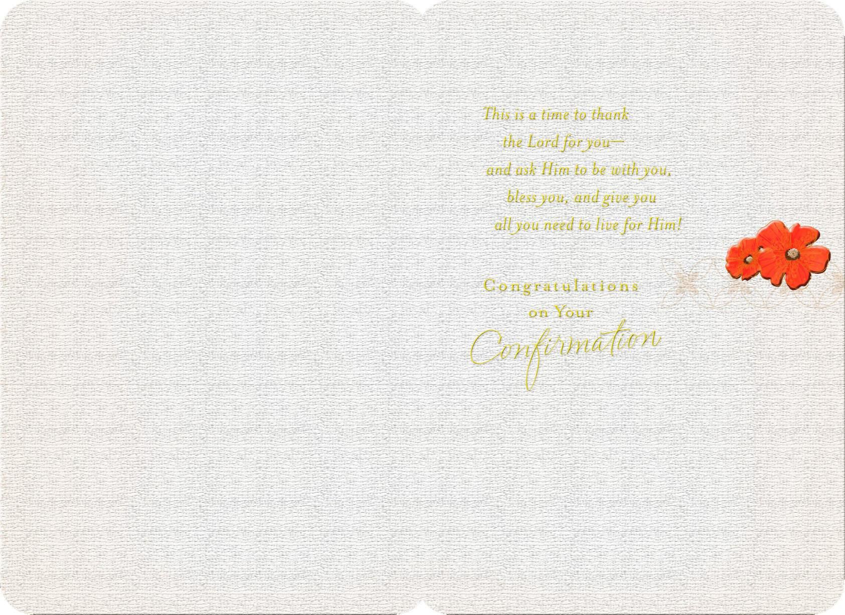 Ribbon and Flowers Confirmation Card for Goddaughter