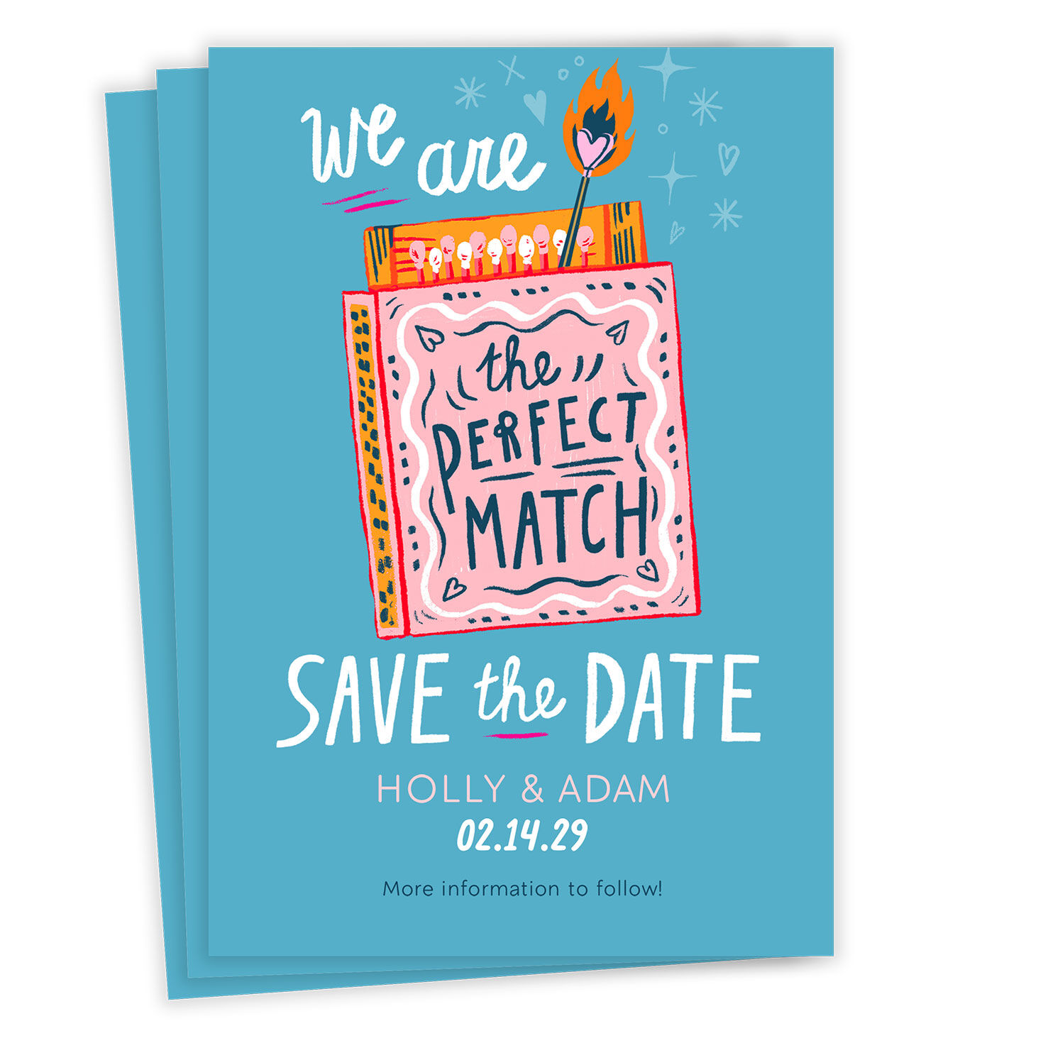 The Perfect Match Flat Wedding Save the Date