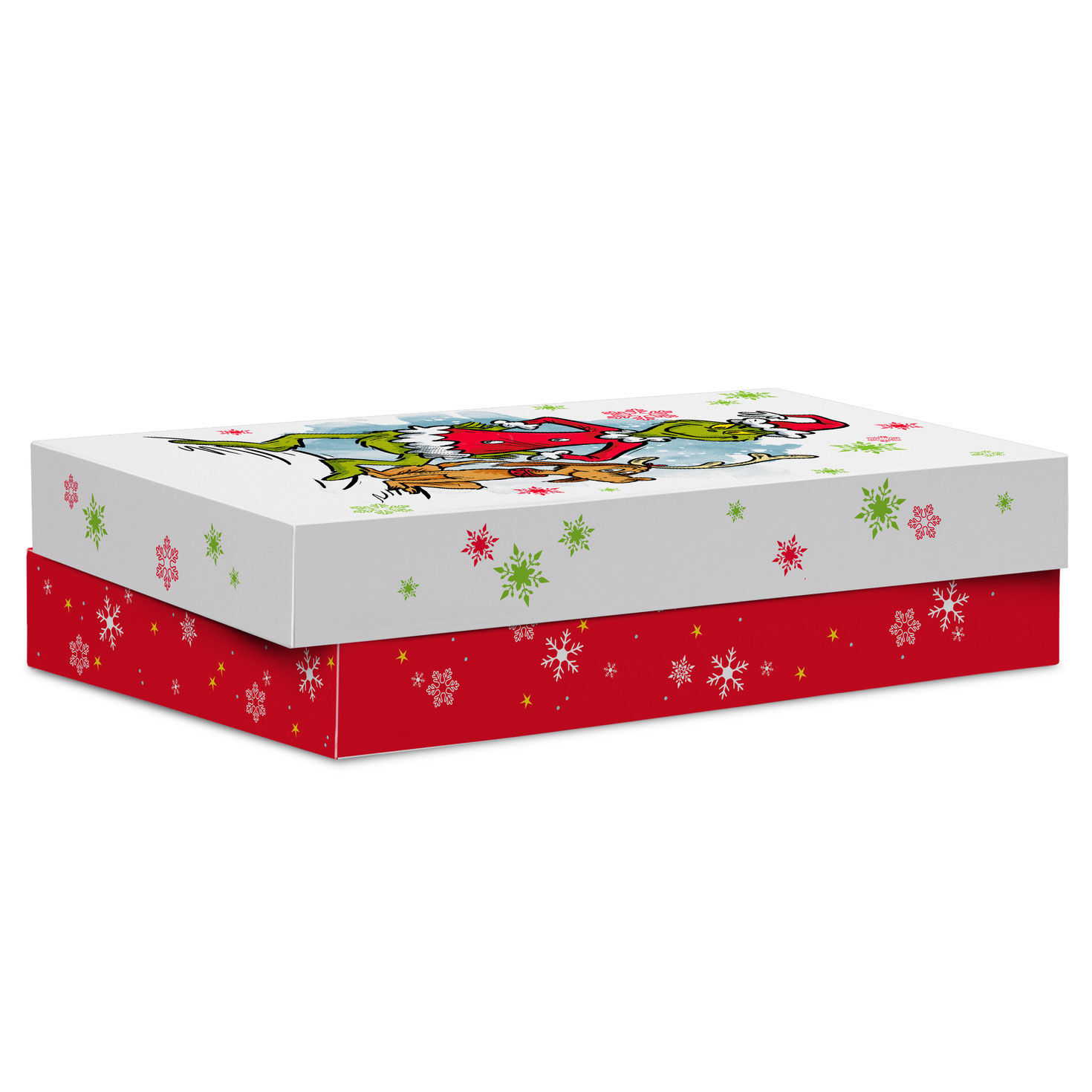 Dr. Seuss Grinch Red and White Christmas Gift Boxes side stacked image number 6