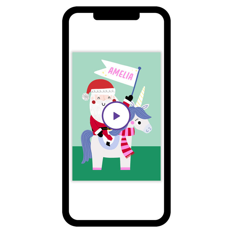 Santa and Unicorn Christmas eCard for Kid