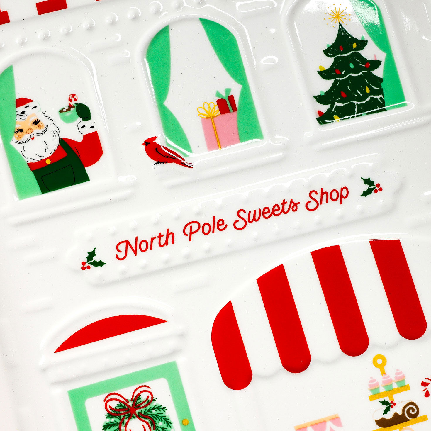 North Pole Sweets Shop Ceramic Serving Plate upclose view image number 3
