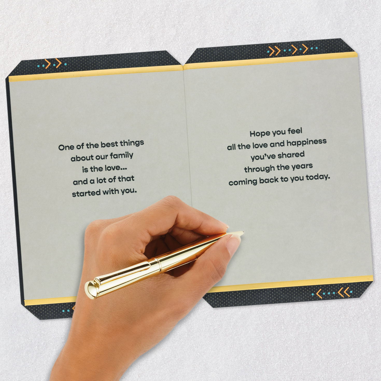 Bronze and Blue Cake Grandpa Birthday Card Signing card image number 7