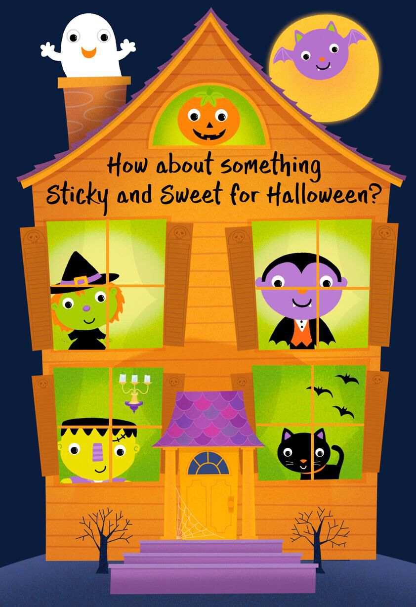 haunted house halloween card with stickers greeting cards hallmark haloween cards