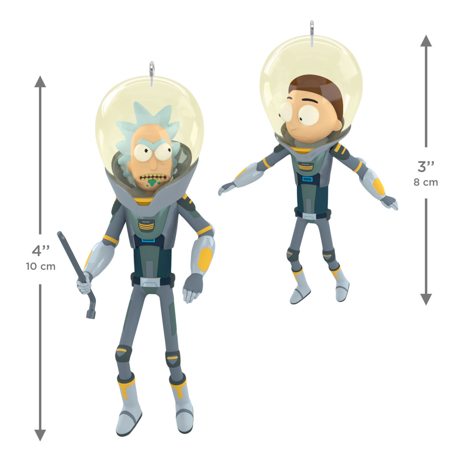 Rick and Morty in Spacesuits Keepsake Ornaments measurement image number 3