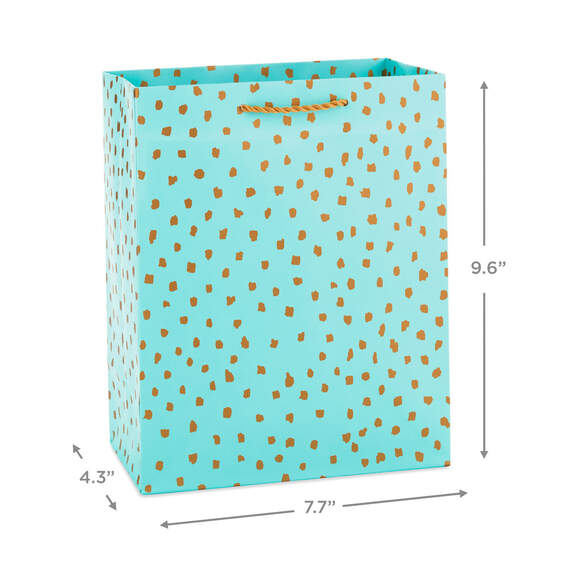 9.6" Gold Dots on Mint Medium Gift Bag, , large image number 3