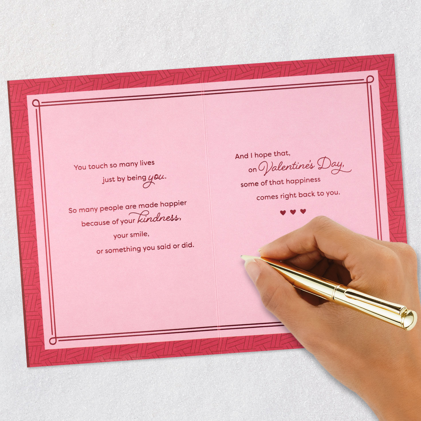 Modern Pink and Red Geometric Valentine's Day Card Signing card image number 7