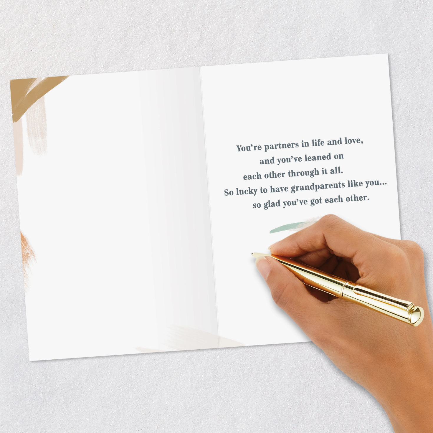 Sage, Tan and Terracotta Abstract Brushstrokes Anniversary Card  image number 6