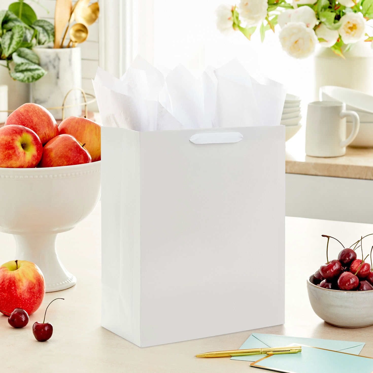 White Large Gift Bag in use image number 2