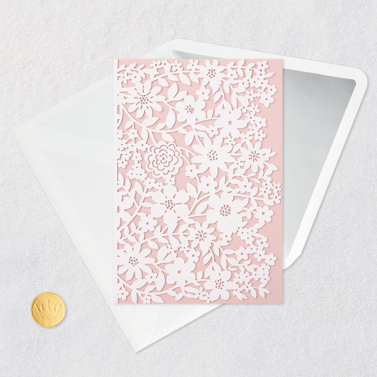 White Flowers on Blush Pink Blank Card for only USD 7.59 | Hallmark
