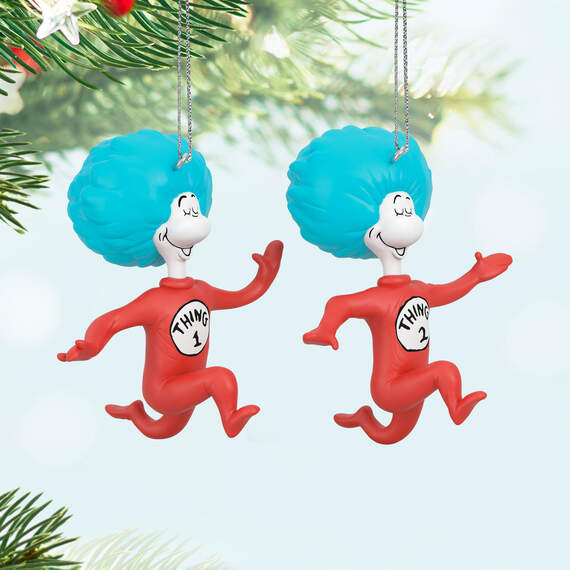 Dr. Seuss's The Cat in the Hat™ Thing One and Thing Two Ornaments, Set of 2, , large image number 2