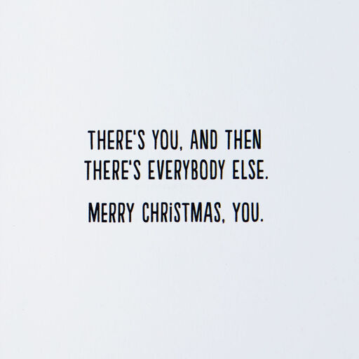 Festive Penguin Standing Out in a Crowd Funny Christmas Card, 