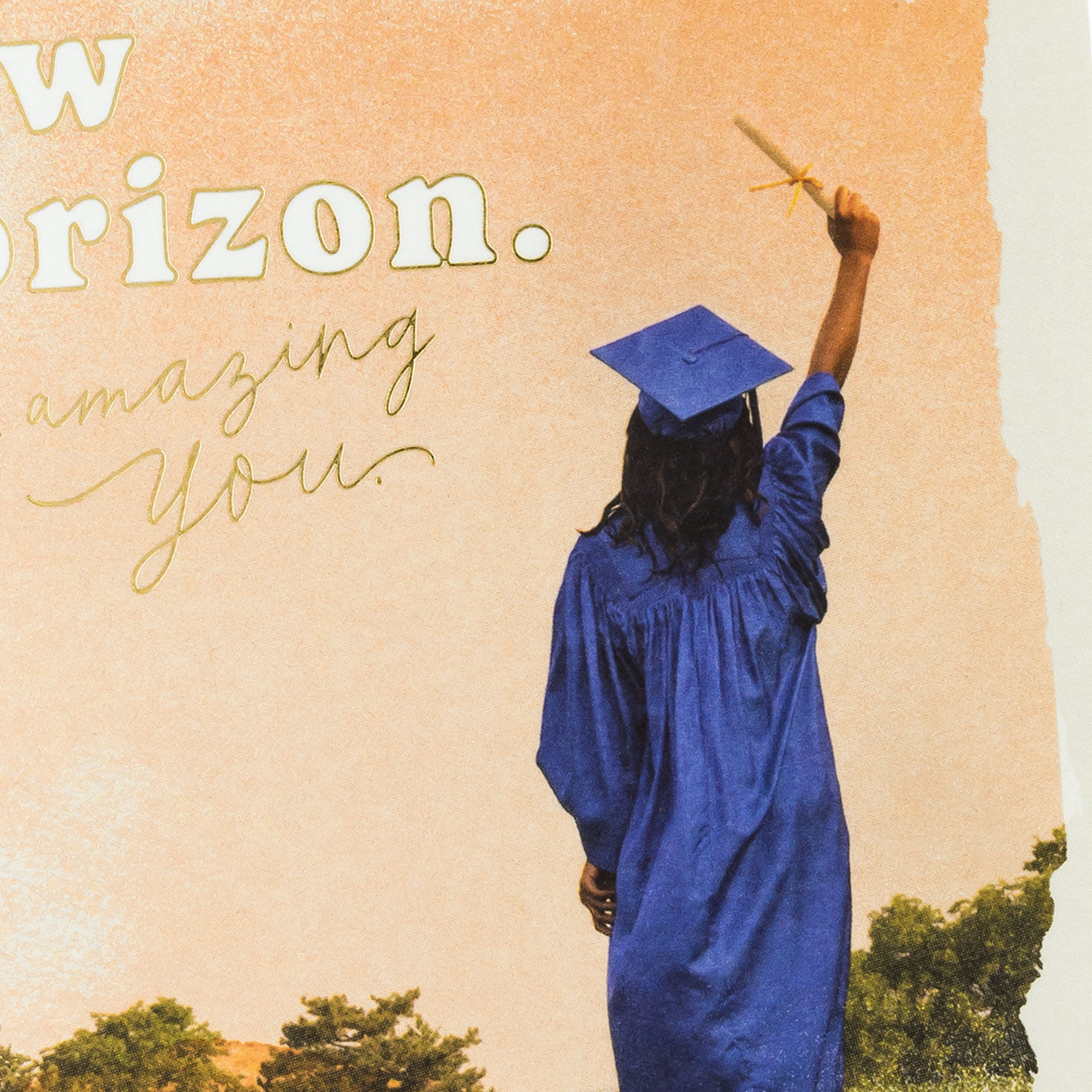 Woman in Grad Gown High School Graduation Card Card Front Detail image number 4