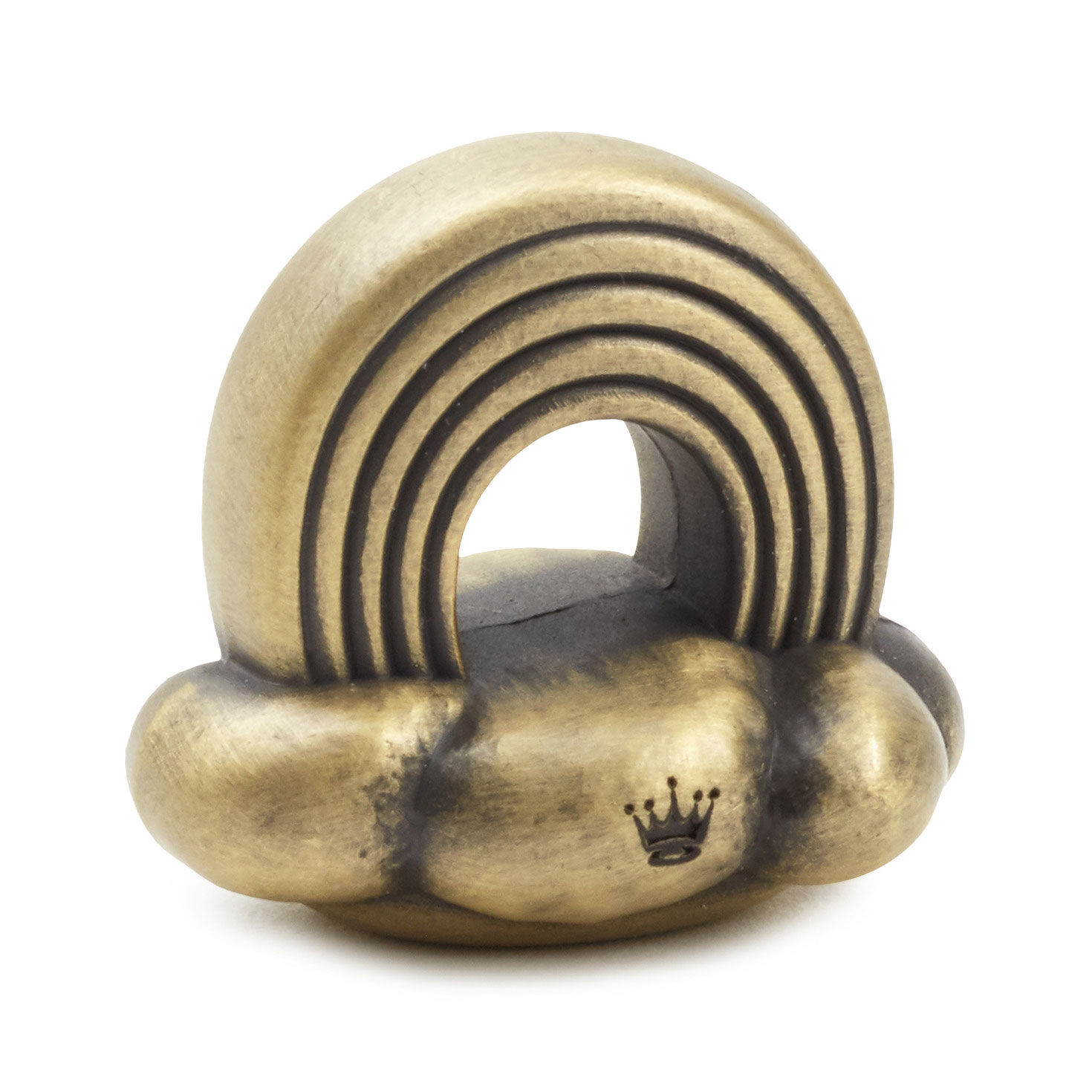 Rainbow and Cloud Silver Metal Worry Stone Back image number 2