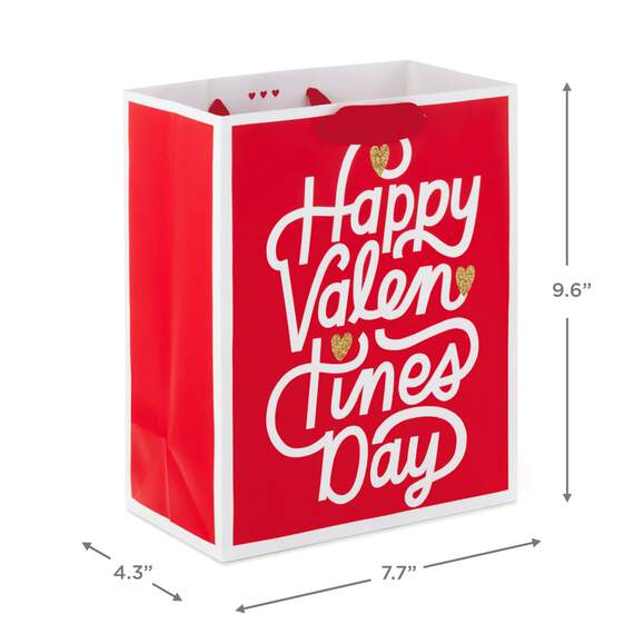 9.6" Happy Valentine's Day Script Gift Bag, , large image number 3