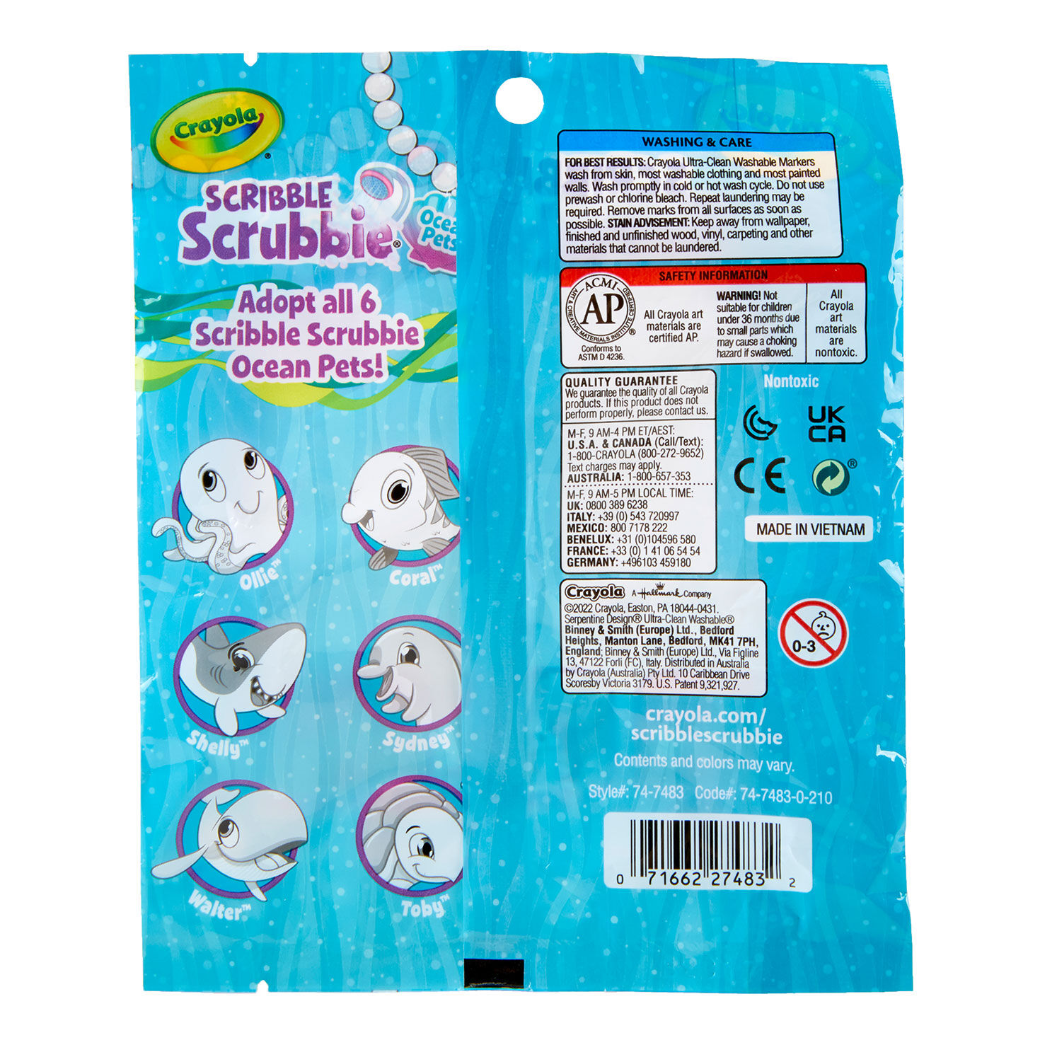 Crayola Scribble Scrubbie Ocean Pets Coloring Set, , large image number 3