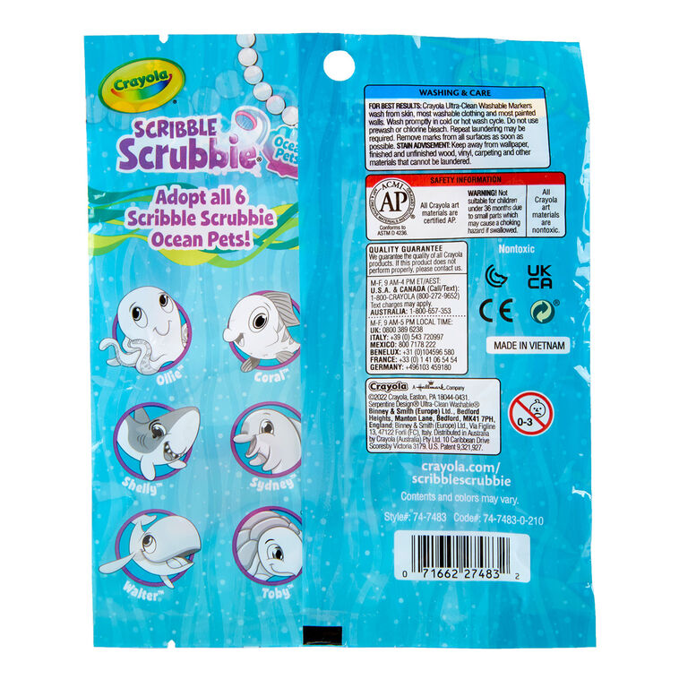 Crayola Scribble Scrubbie Ocean Pets Coloring Set, , large image number 3