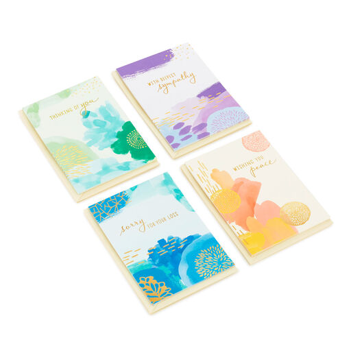 Assorted Abstract Nature Designs Boxed Sympathy Cards, Pack of 16, 