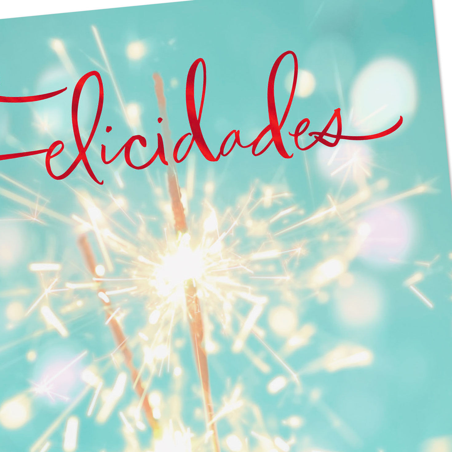 Sparklers on Cake 99-cent Birthday Card in Spanish Card Front Detail image number 4