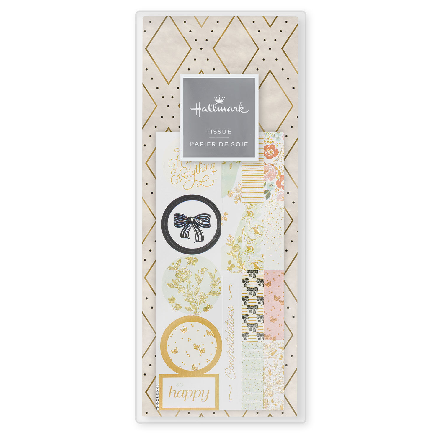 Gold Diamonds Tissue Paper With Stickers Pack package front image number 6