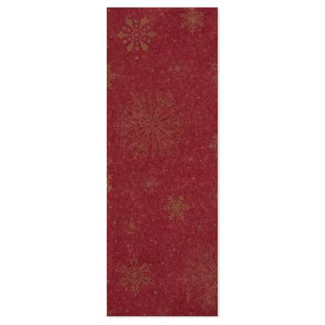 Gold Snowflakes on Red Tissue Paper, 6 sheets, , large