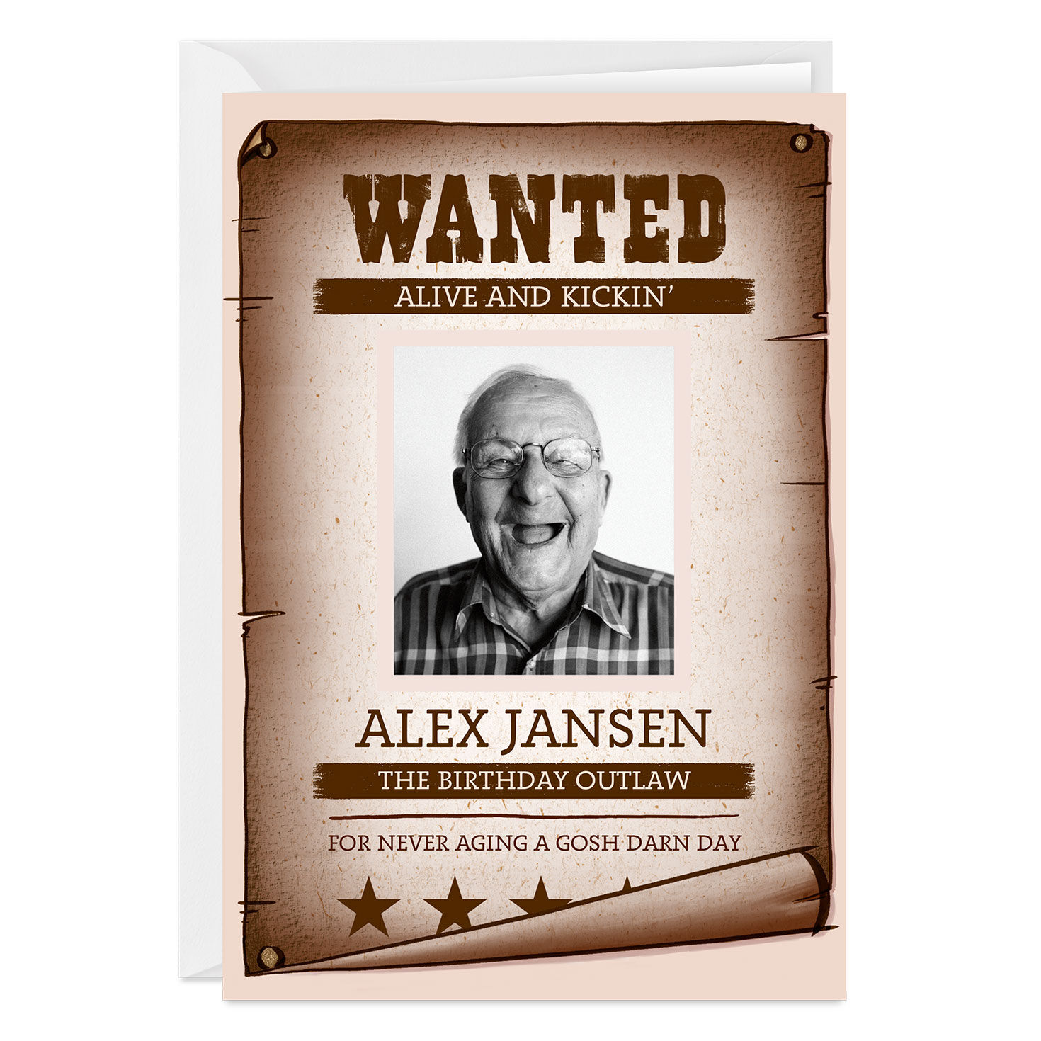 Wanted Poster Custom Birthday Card