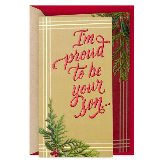 Proud to Be Your Son Christmas Card for Parents, , large image number 1
