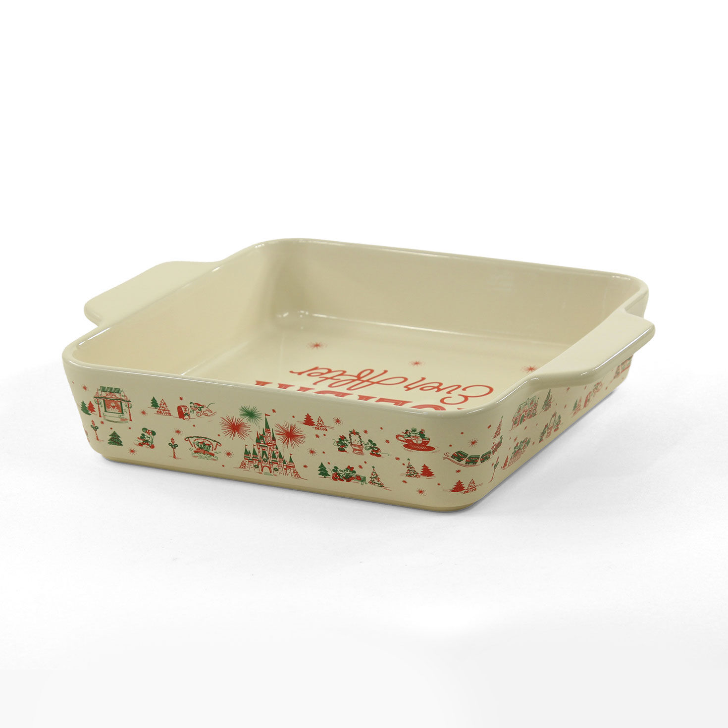 Pink Green Holiday Disney Pattern Baking Dish side image number 2