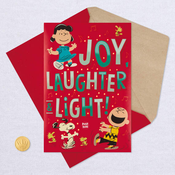Peanuts® Gang Happy Holidays Musical Christmas Card With Light, , large image number 5