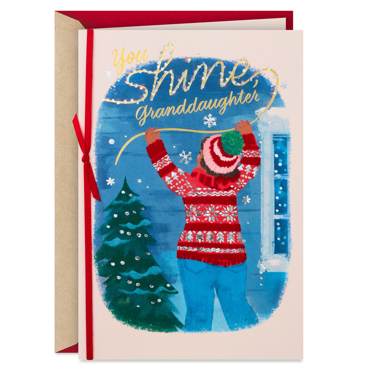You Shine Christmas Card for Granddaughter