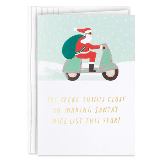 Santa's Nice List Funny Christmas Card, , large image number 1