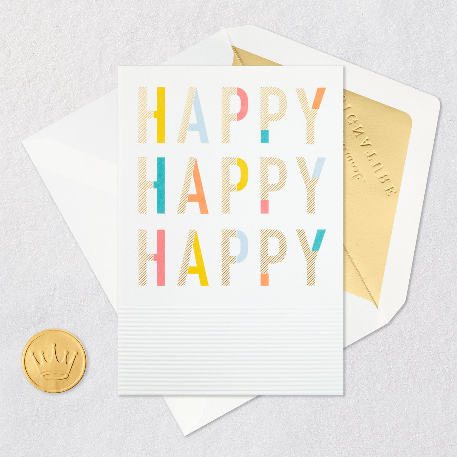 Happy Happy Happy Embossed Birthday Card for only USD 5.99 | Hallmark