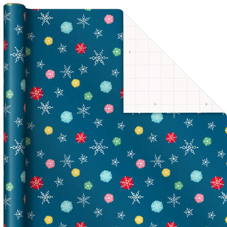 Cheerful Snowmen Christmas Wrapping Paper, 25 sq. ft., , large