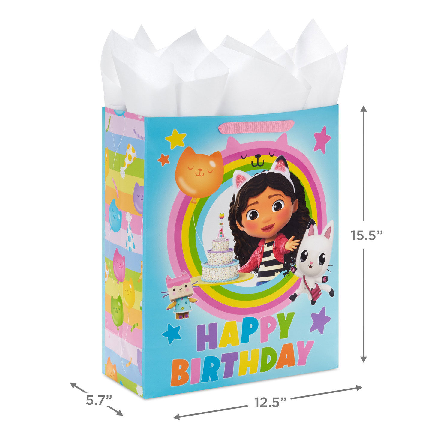 15.5" DreamWorks Animation Gabby's Dollhouse Extra-Large Birthday Gift Bag With Tissue Paper, , large image number 3