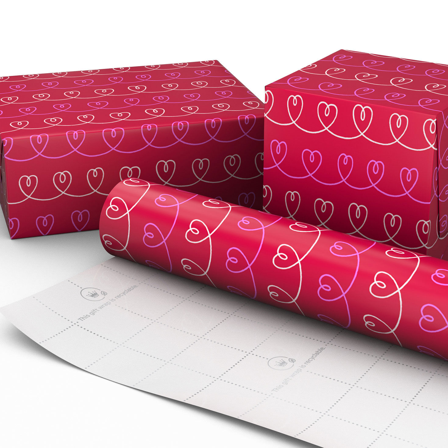 Heart Doodles Valentine's Day Wrapping Paper, 20 sq. ft., , large image number 3