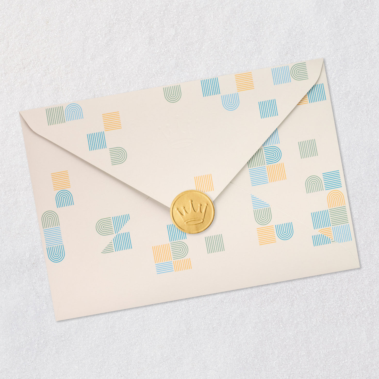 Concentric Arches Father's Day Card for Grandpa Envelope Back with Seal image number 9