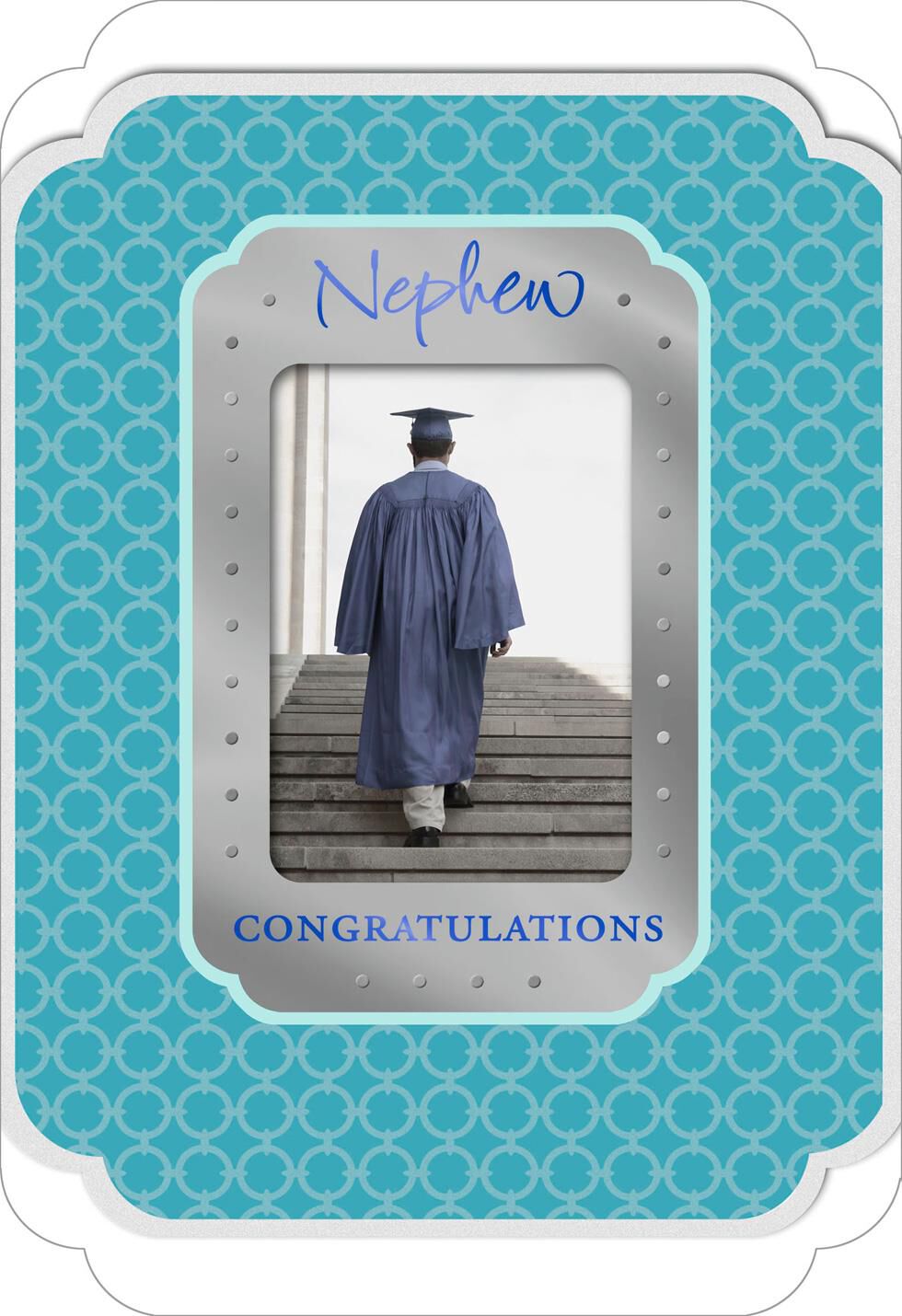 Cap and Gown Photograph Graduation Card for Nephew
