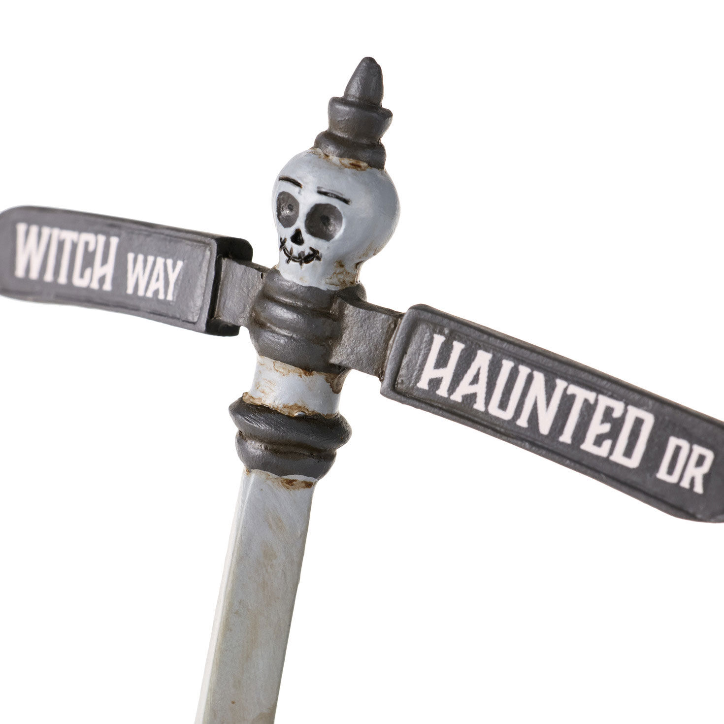 Halloween Village Street Sign Tabletop Decoration upclose detail image number 4