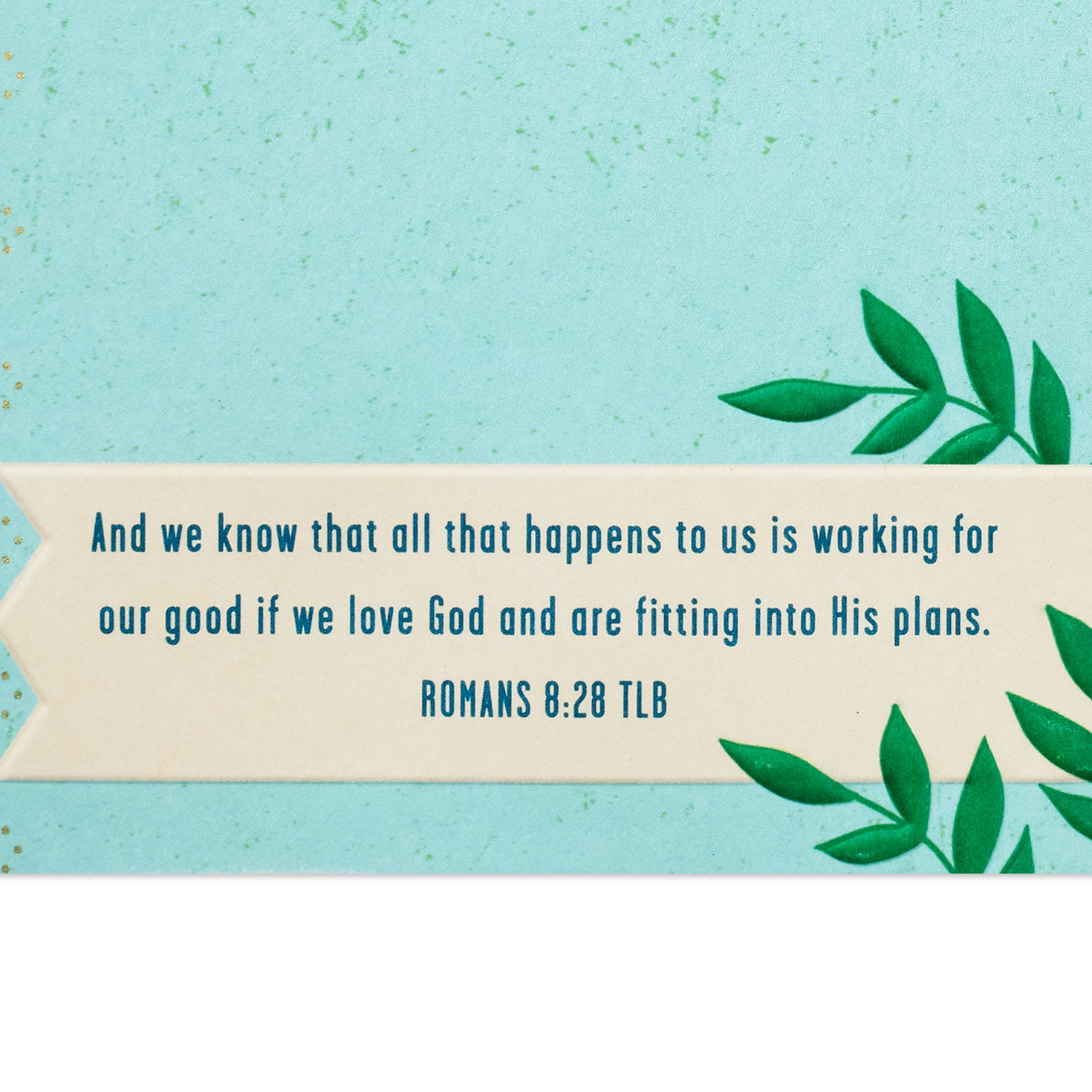 Blue Grad Cap with Leaves Religious Graduation Card Scripture image number 3