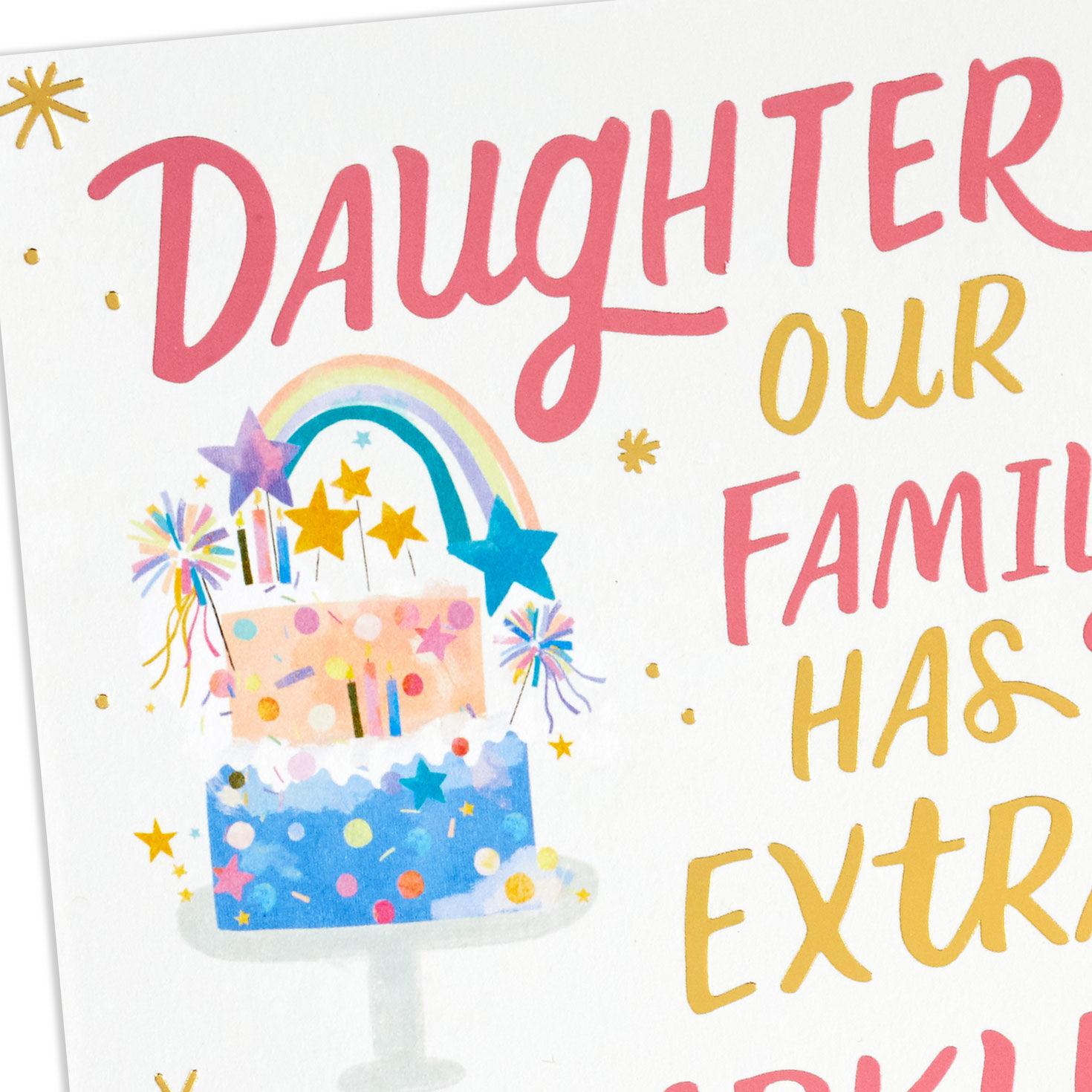 Pink and Yellow Rainbow Pop-Up Birthday Card for Daughter Card Front Detail image number 5